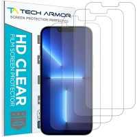 Tech Armor HD Clear Plastic Film Screen Protector (NOT Glass) for Apple NEW iPhone 13 (6.1") and iPhone 13 Pro (6.1") - Case-Friendly, Scratch Resistant, Haptic Touch Accurate [4-Pack] 